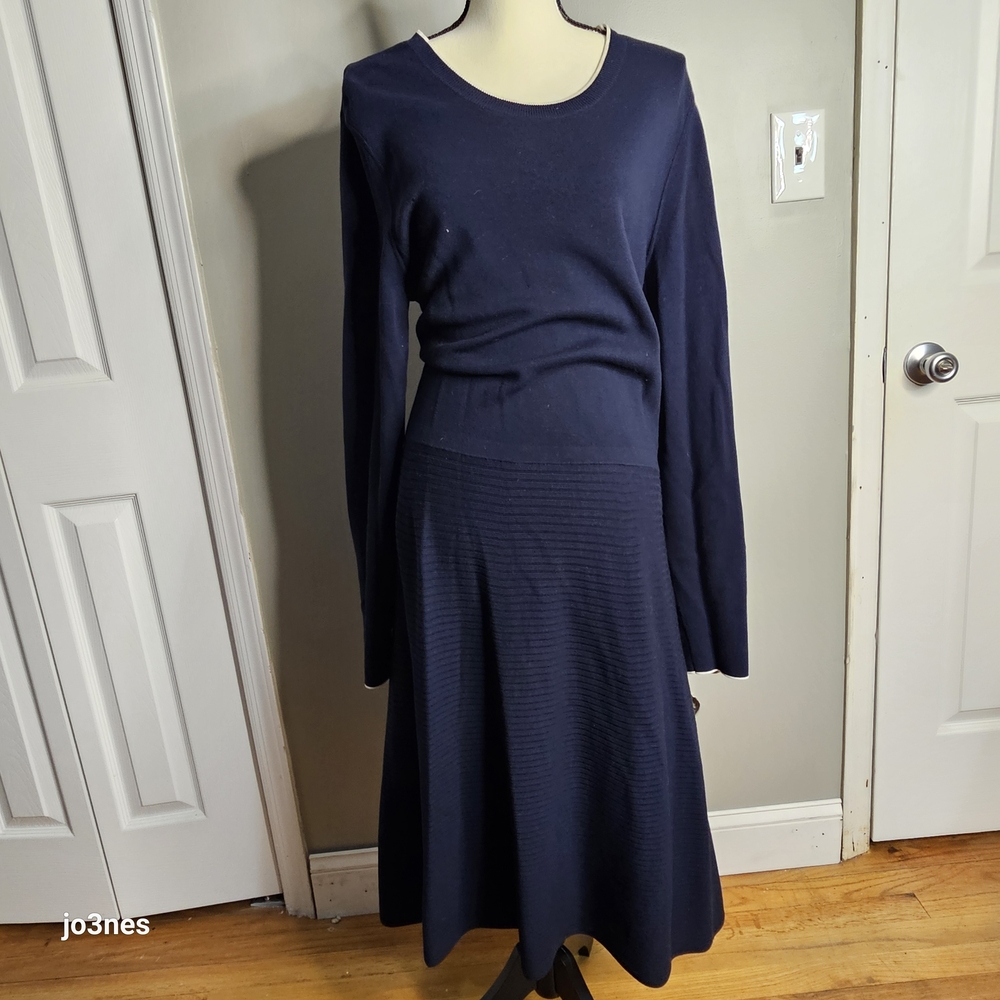 Banana Republic Elegant Navy Blue Knit Dress XL